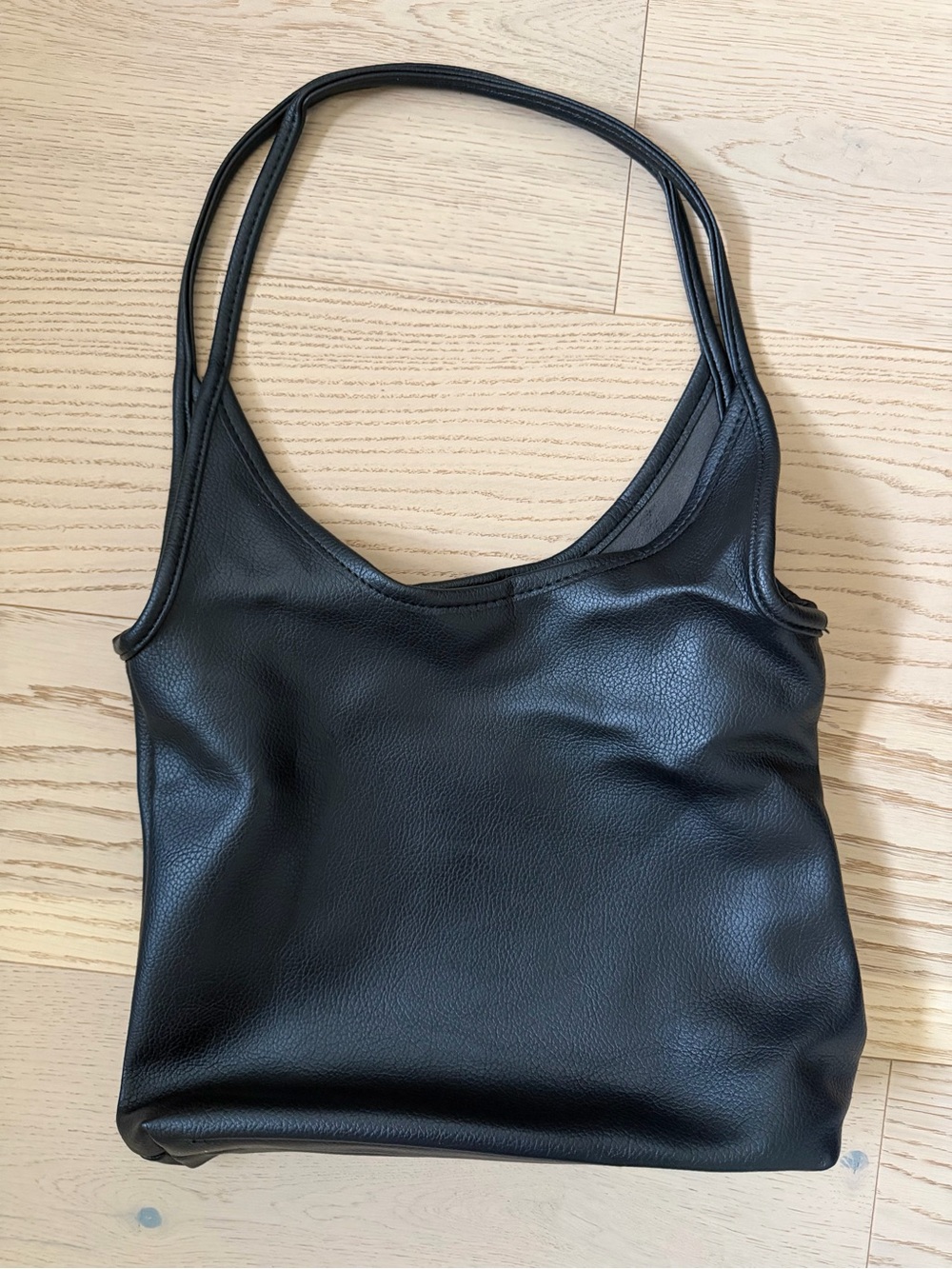 Montana West Black Pebbled Leather Slouchy Shoulder Bag